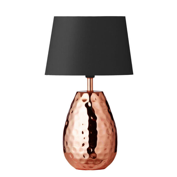 7 1770 134 9 Mathilde Table Lamp Copper Nickel WBlack Shade 33cm