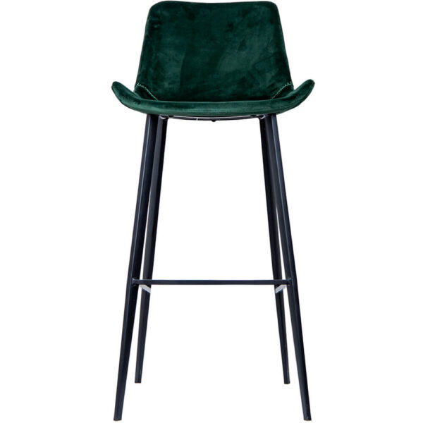 HI 1022 026 10 Hype Emerald Green Velvet Barstool WBlack Legs 1