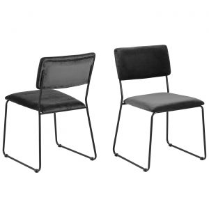 HI 1739 344 10 – Cornelia Dining Chair VIC28 Dark Grey;Black Metal Base (2)