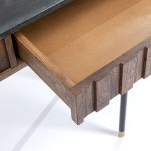TS 1353 397 11 – Desk Apiano Acacia Wood Veneer Marble Steel Frame (3)