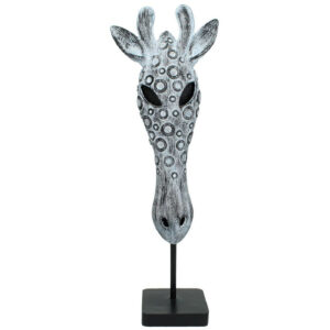 5D 1881 042 12 – Ornament Giraffe Polyresin Grey 18x11x52.5cm – Copy