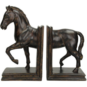 5D 1881 058 12 – Book Stand Horse Polyresin Brown (1)