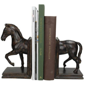 5D 1881 058 12 – Book Stand Horse Polyresin Brown (2)