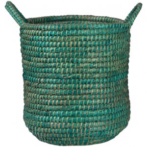 5Q 1099 082 3 Sea Grass Fruit Basket Cylinder Turquoise S 1
