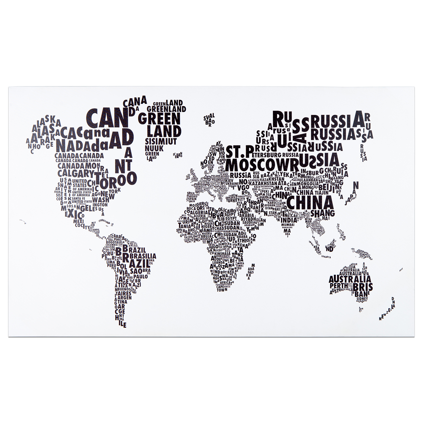 8 2333 011 2 – Print On Canvas World Map II 80×130