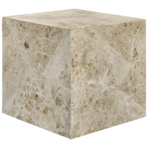 Cubic Coffee Table Latte Brown Marble 50x50cm 2