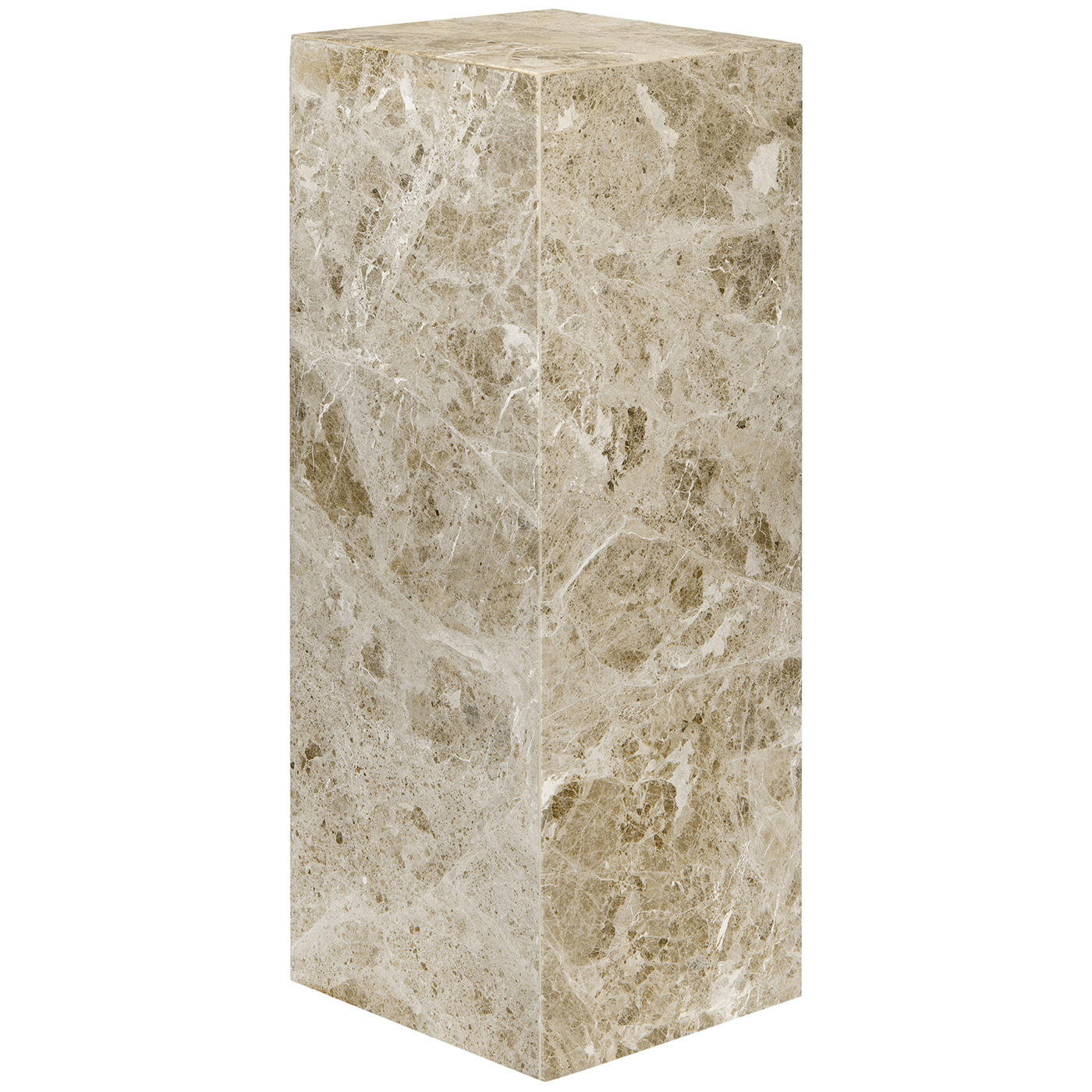 TI 1739 405 12 – Cubic Pedestal Marble Brown Latte 25x25x70cm (2)