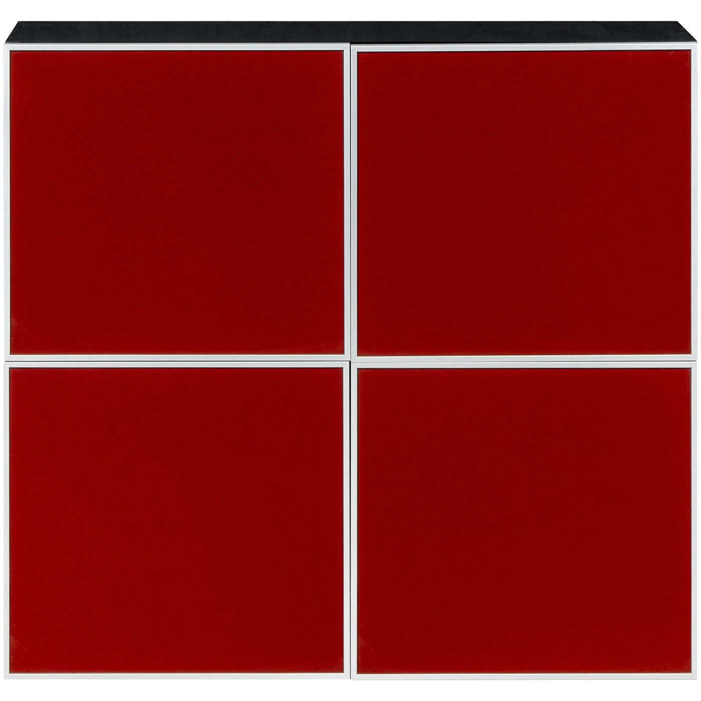 CI 1528 0020 – Set Of 2 Glass Doors Red142Shelf 090 For Wall Black (1)